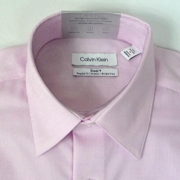 CALVIN KLEIN PINK DRESS SHIRT 14.5 - Picture 5 of 11